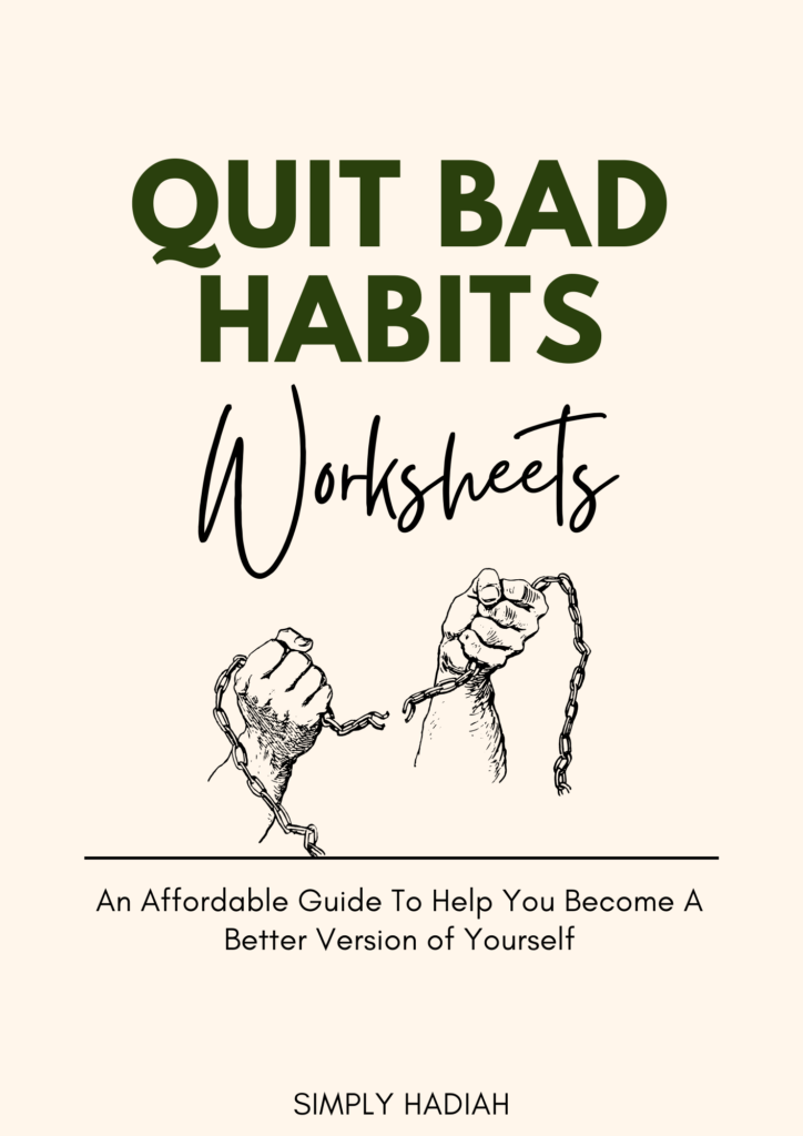 Quit Bad Habits Worksheets