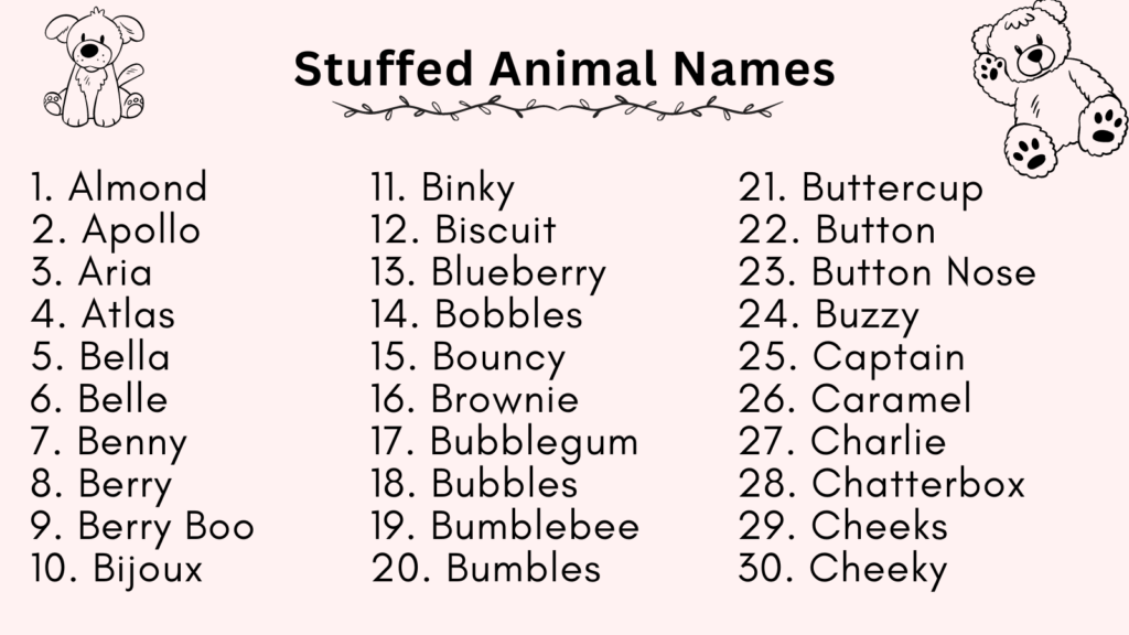 Top +200 Stuffed Animal Names