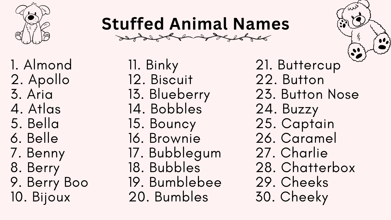 Top +200 Stuffed Animal Names