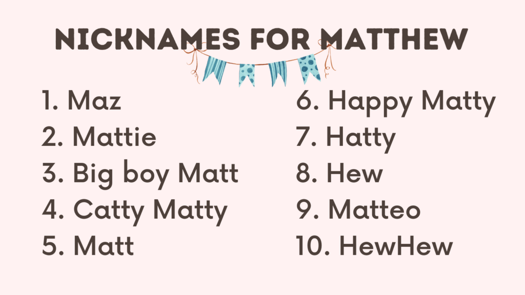 Nicknames For Matthew