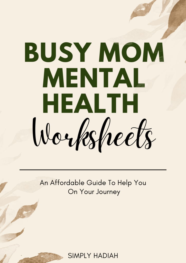 Busy Mom Mental Health Worksheets